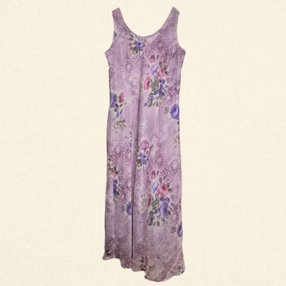 VINTAGE Y2K K& Company Floral Two Piece Sleeveless Pullover Dress and Jacket Set
